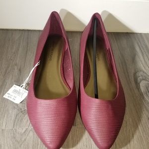 Burgundy flats